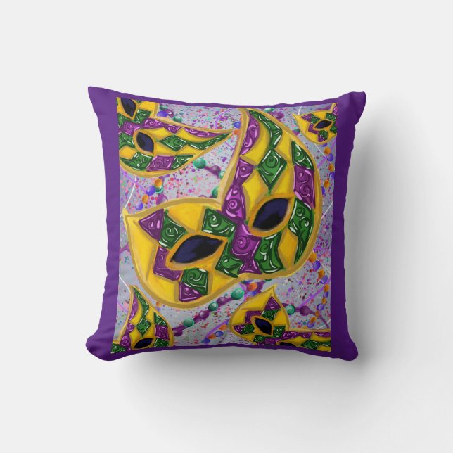 COJÍN DECORATIVO ARTE MARDI GRAS (Anverso)