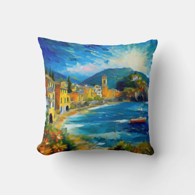 Cojín Decorativo Arte marítimo europeo italiano (Anverso)