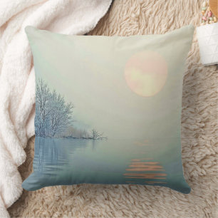 Cojín Decorativo Arte matutino pacífico de invierno