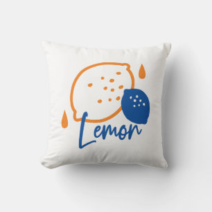 Cojín Decorativo Arte minimalista de línea de limón - Fruta de cítr