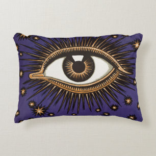 Cojín Decorativo Arte Místico Celestial del Ojo que Todo lo Ve Vint