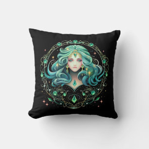 Cojín Decorativo Arte Místico de Virgo Zodiaco 