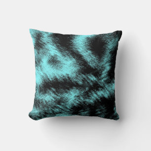 Cojín Decorativo Arte moderno de aqua y negro