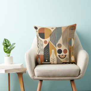 Cojín Decorativo Arte moderno de mediados de siglo Cosecha de otoño