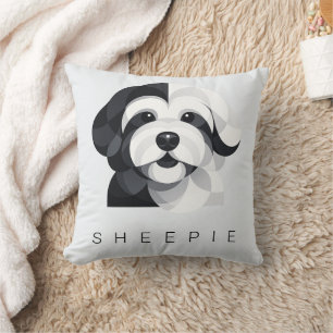 Cojín Decorativo Arte moderno de Sheepadoodle - Geométrico negro y