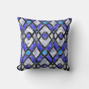 Cojín Decorativo Arte Moderno Deco Batik en Púrpura y Negro