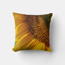 Cojín Decorativo Arte mural de girasol - Diseño floral amarillo mod