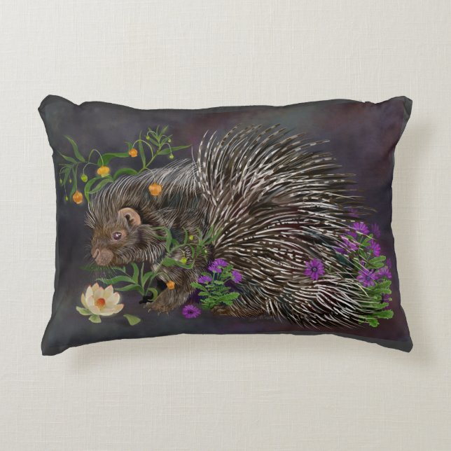 Cojín Decorativo Arte natural de Porcupine Bouquet en reposo (Anverso)