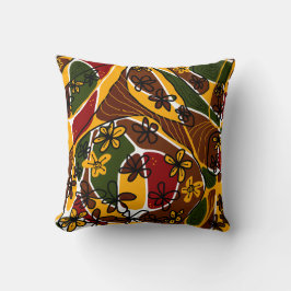 Cojín Decorativo Arte Neuro Floral Máximo - Verde Amarillo Marrón