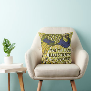 Cojín Decorativo Arte Nouveau Vintage, pluma de pavo real de Macmil