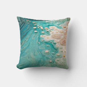Cojín Decorativo Arte Oceánico Topográfico Abstracto