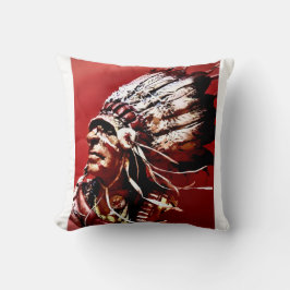 Cojín Decorativo Arte original de "Jefe Nez Perce" nativo