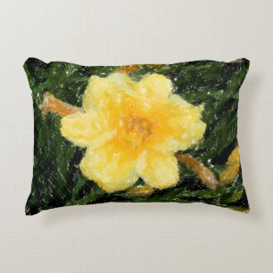 Cojín Decorativo Arte original de la flor de narciso amarillo