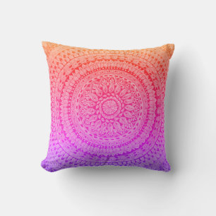 Cojín Decorativo Arte Original de Mandala Multicolor