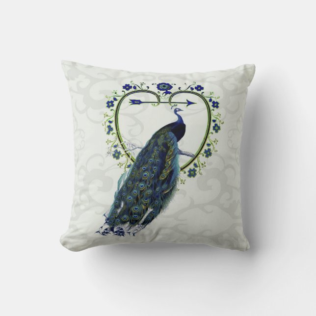 Cojín Decorativo Arte Peacock ornamental personalizado (Anverso)