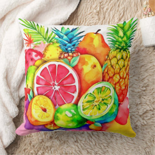 Cojín Decorativo Arte Personalizado de frutas tropicales
