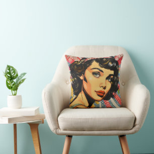 Cojín Decorativo Arte pop Chica bonito