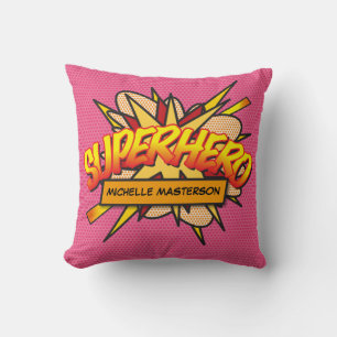 Cojín Decorativo Arte Pop Comic Retro Divertido SUPERHÉROE