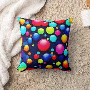 Cojín Decorativo Arte Pop de Burbujas Vibrantes