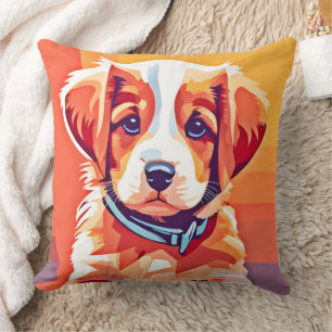 Cojín Decorativo Arte pop de cachorro curado