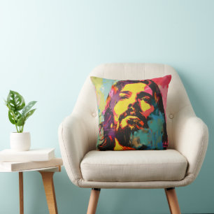 Cojín Decorativo Arte pop de color de Jesucristo