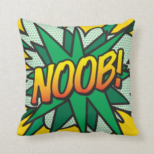 Cojín Decorativo Arte Pop de Cómic Divertido y Moderno para NOOB