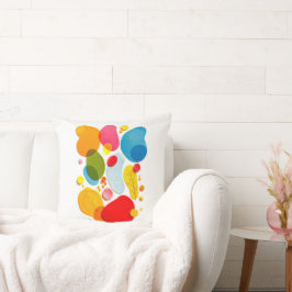 Cojín Decorativo Arte Pop de Formas Orgánicas Coloridas Abstractas 