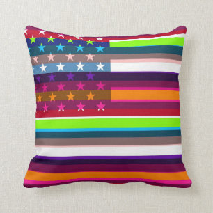 Cojín Decorativo Arte pop de la bandera americana 4