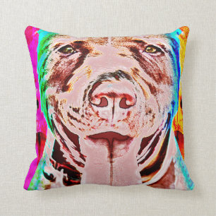 Cojín Decorativo Arte pop del pitbull
