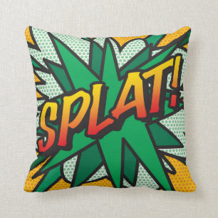 Cojín Decorativo Arte Pop Moderno Retro de Cómic SPLAT de Moda