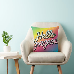 Cojín Decorativo Arte Pop Motivacional: "Hola Hermoso"