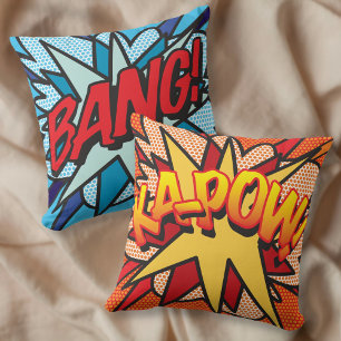 Cojín Decorativo Arte Pop Retro de Cómic BANG KA-POW 
