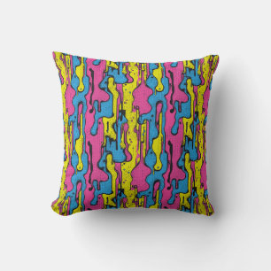 Cojín Decorativo "Arte pop retro vibrante con patrón de goteo