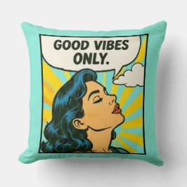 Cojín Decorativo Arte Pop “Sólo Buenas Vibraciones”