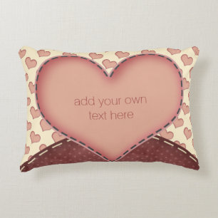Cojín Decorativo Arte popular de los corazones rosados del amor