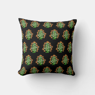Cojín Decorativo Arte Popular del Suroeste Cactus Florido con Palom