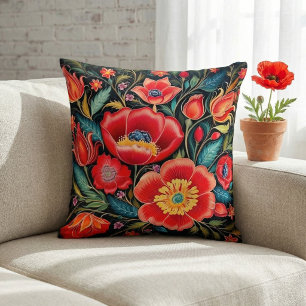 Cojín Decorativo Arte popular tradicional ucraniano de Petrikivka