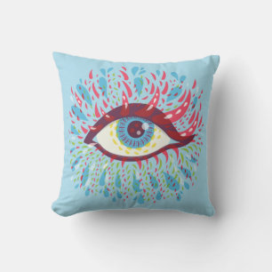 Cojín Decorativo Arte psicodélico en los ojos trippy