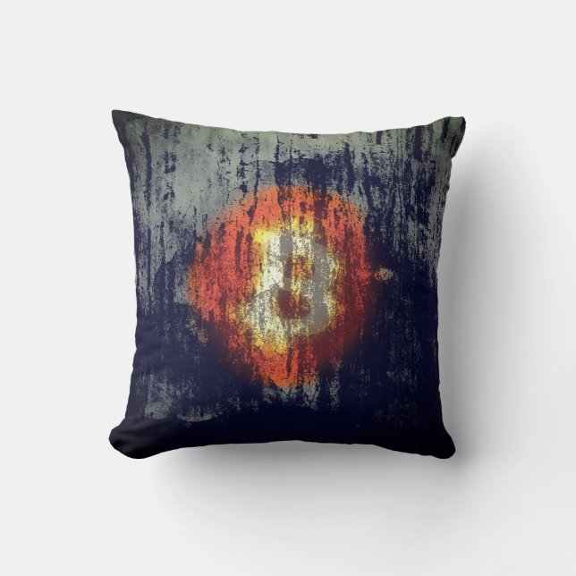 Cojín Decorativo Arte Resiliente de Bitcoin (Anverso)