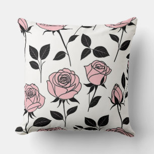 Cojín Decorativo Arte rosa rosa y negro