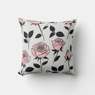 Cojín Decorativo Arte rosa rosa y negro