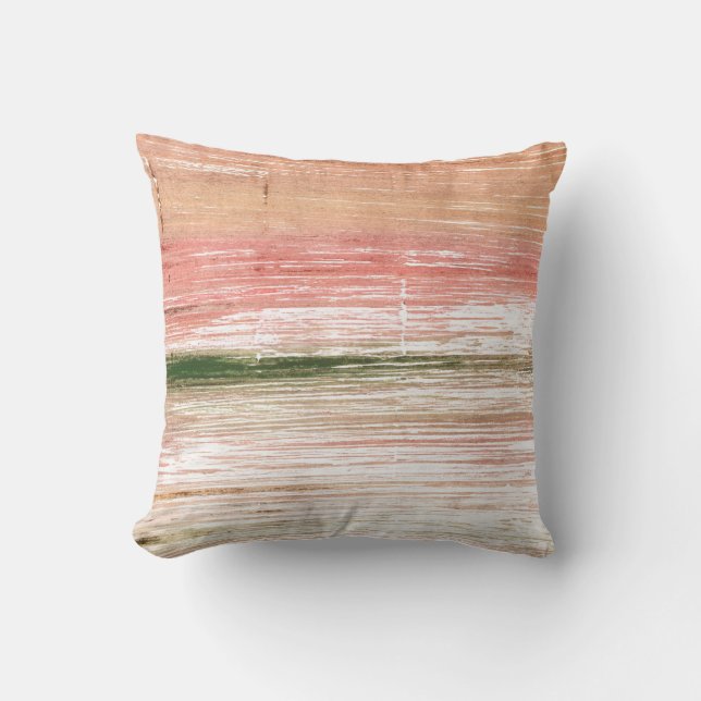 Cojín Decorativo Arte rosa y verde (Anverso)
