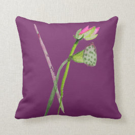 Cojín Decorativo Arte rosado del budista de zen de la flor de Lotus