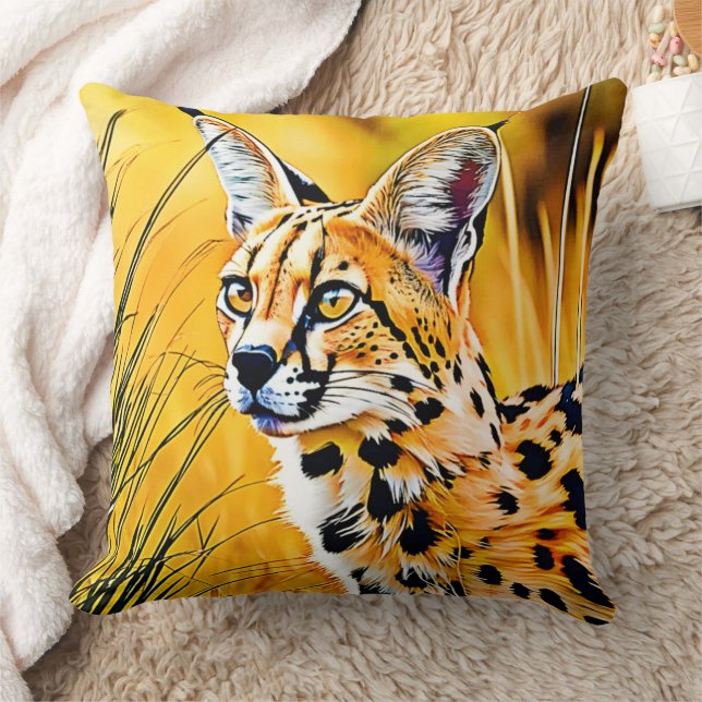 Cojín Decorativo Arte serval africano (Manta)