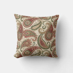 Cojín Decorativo Arte textil damasco de cachemira y floral antiguo