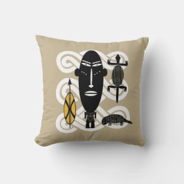 Cojín Decorativo Arte tribal africano abstracto contemporáneo