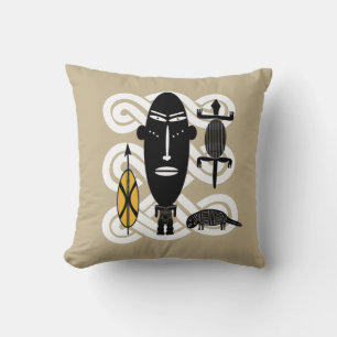 Cojín Decorativo Arte tribal africano abstracto contemporáneo