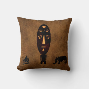 Cojín Decorativo Arte tribal africano vintage abstracto
