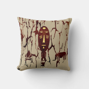 Cojín Decorativo Arte tribal africano vintage abstracto