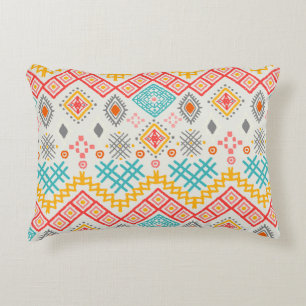 Cojín Decorativo Arte tribal: huella geométrica boho.